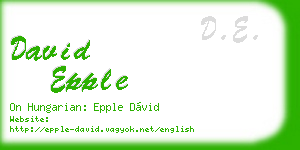 david epple business card